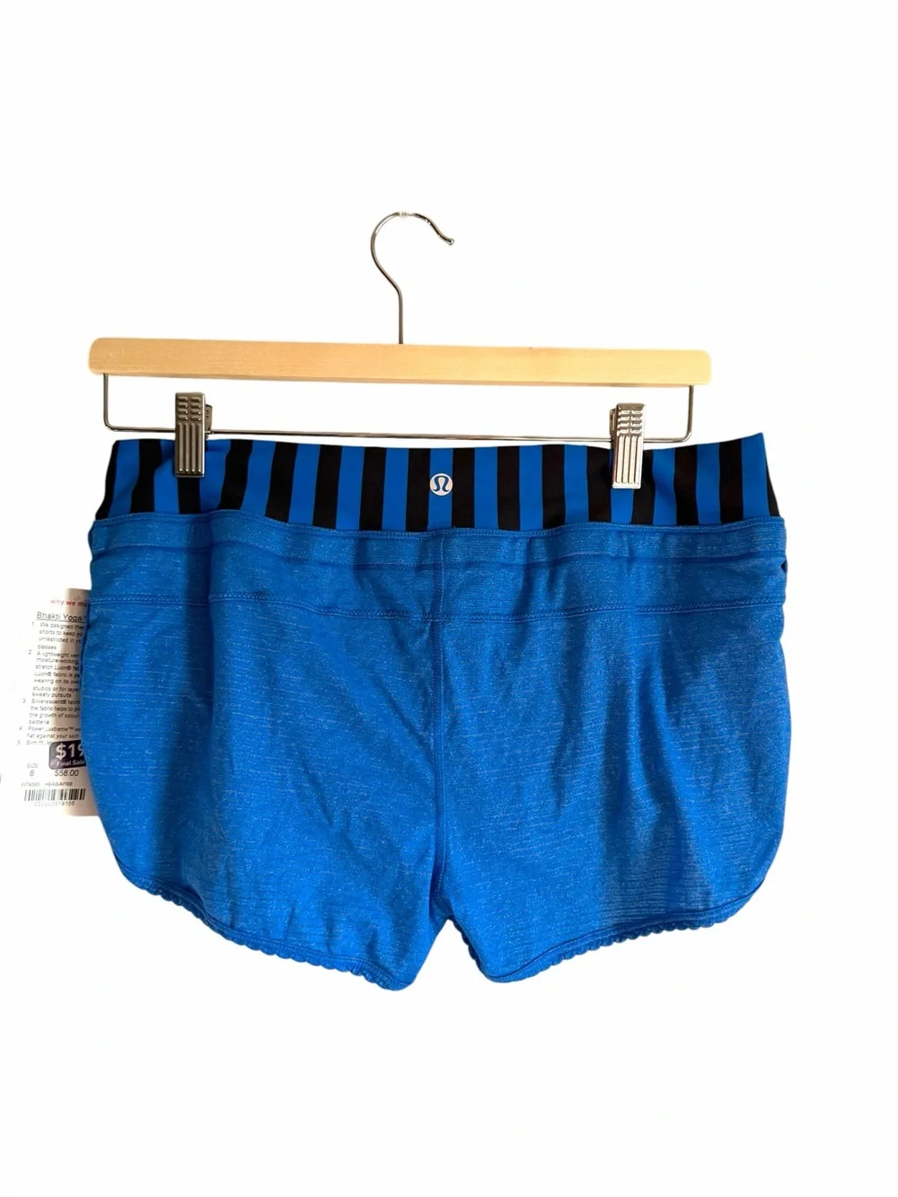 Lululemon Blue Bhakti Yoga Shorts Size 8 NWT